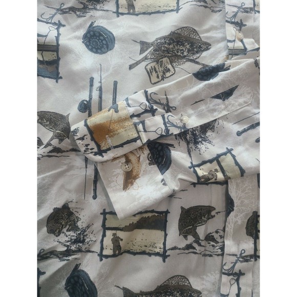 Natural Issue Angler Fishing Button Down Shirt Tan Brown Wrinkle Free Sz: XLT - Picture 3 of 10